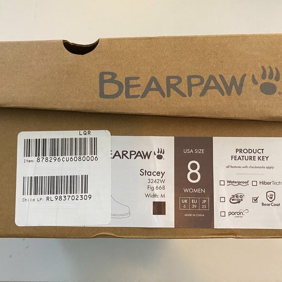 NIB BEARPAW Stacey Ankle Zip Up Suede Leather Shearling NeverWet Boot 8 - Picture 6 of 6